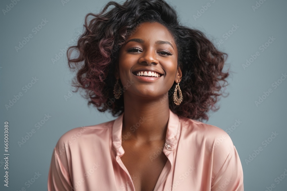 Smiling african american woman. beauty concepts Smiling african american woman. beauty concepts