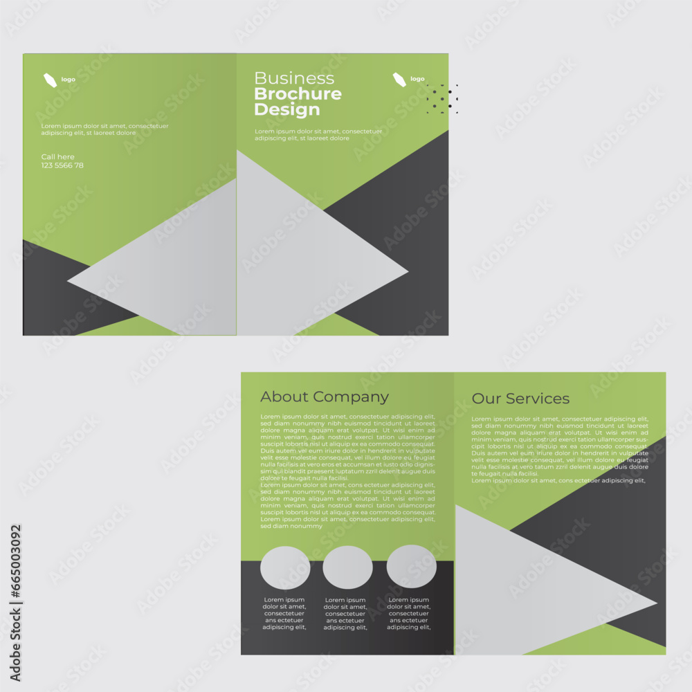 Fototapeta premium BIFOLD BUSINESS BROCHURE TEMPLATE