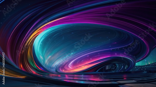 background with curved wave of colorful