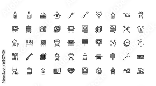 barbecue icon set