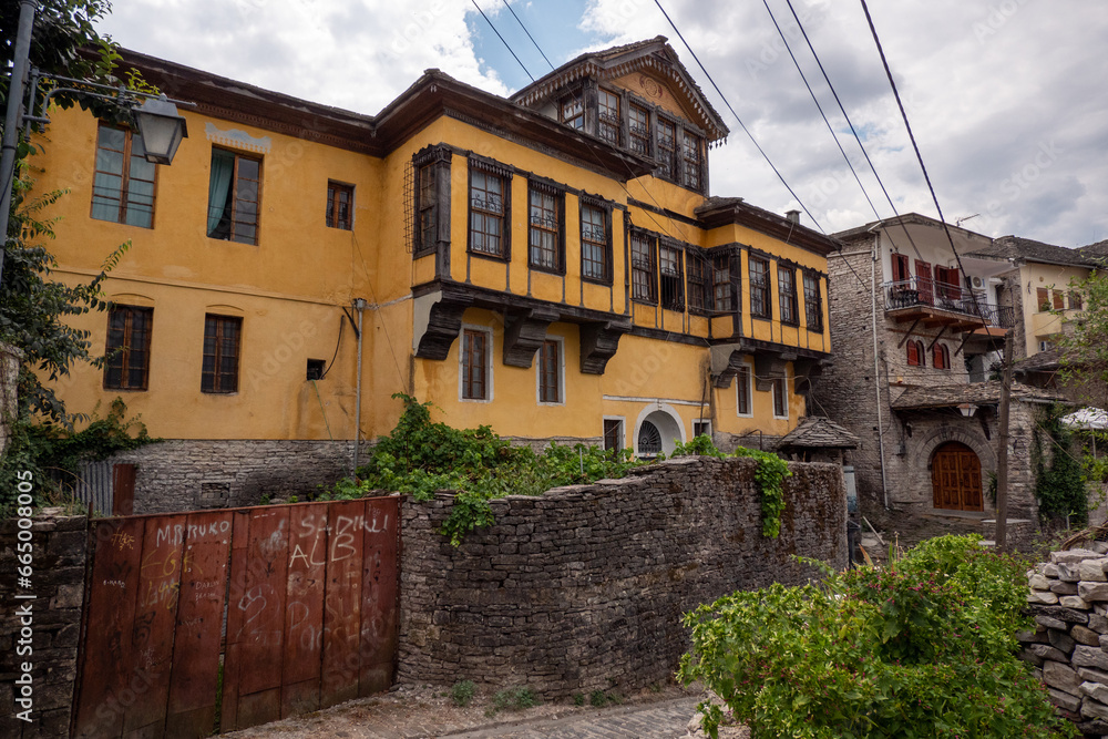 Fototapeta premium Fico House - Yellow traditional house Gjirokaster