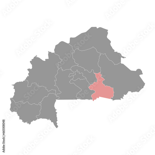 Centre Est region map  administrative division of Burkina Faso.