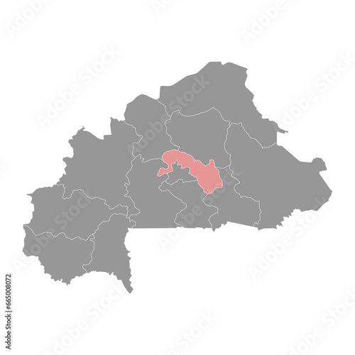 Plateau Central region map, administrative division of Burkina Faso. Vector illustration.