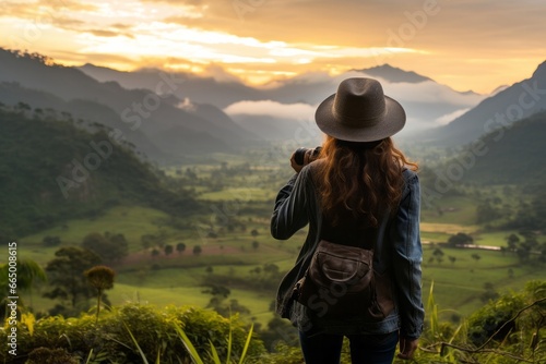 Woman nature traveler person young female