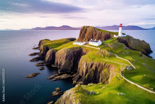 Skye island Nest Point lighthouse in Highland.