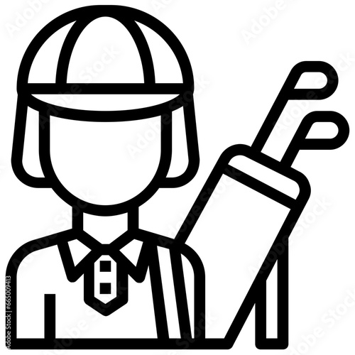 Golf Elements_Golf caddy filled outline icon,linear,outline,graphic,illustration