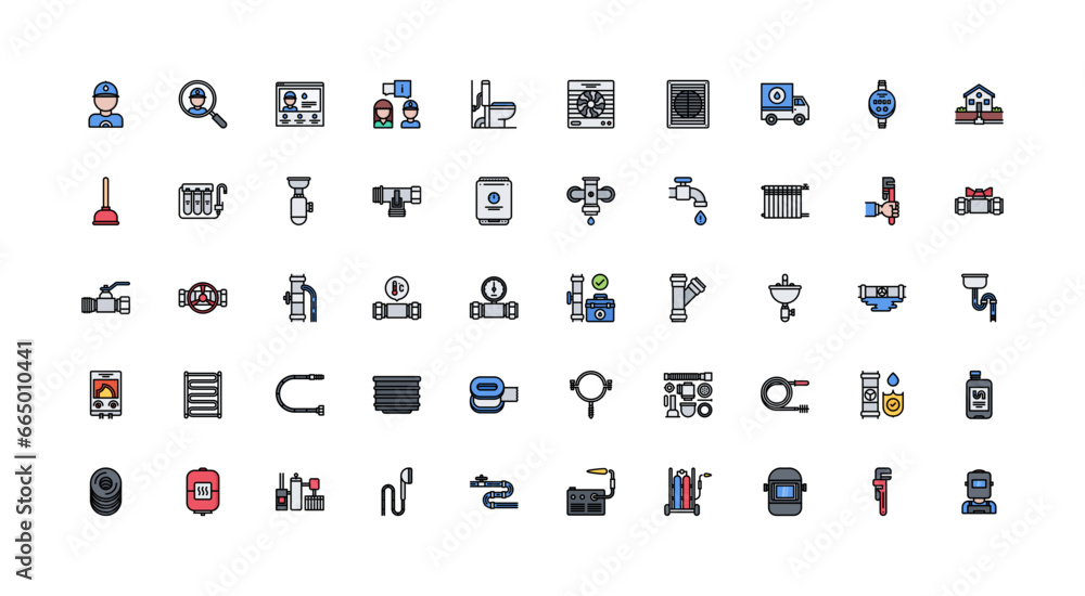 plumber icon set plumber icon set