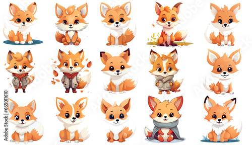 A cute and charming fox character in vector illustration