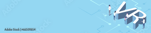 Vector isometric back ground illustration about vr