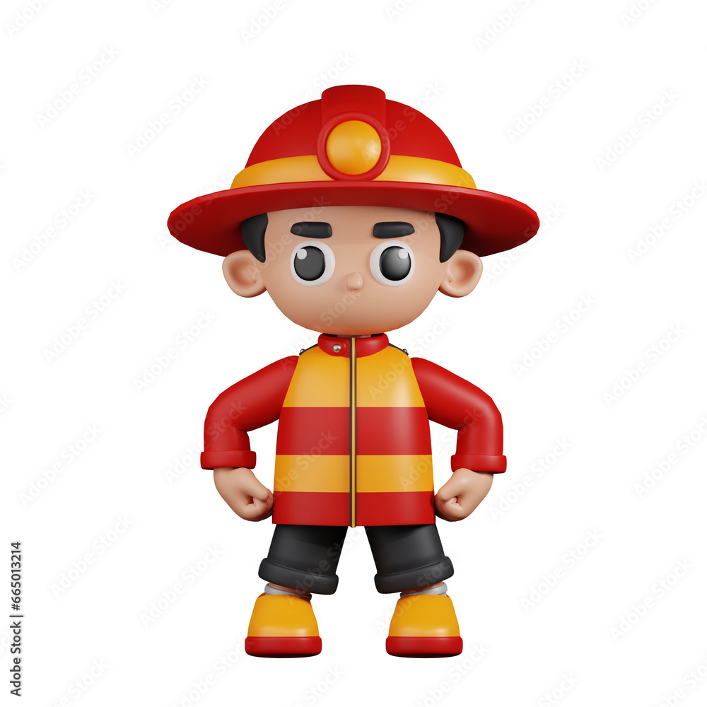 3d Character Firefighter Hero Stance Pose. 3d render isolated on transparent backdrop. 3d Character Firefighter Hero Stance Pose. 3d render isolated on transparent backdrop.