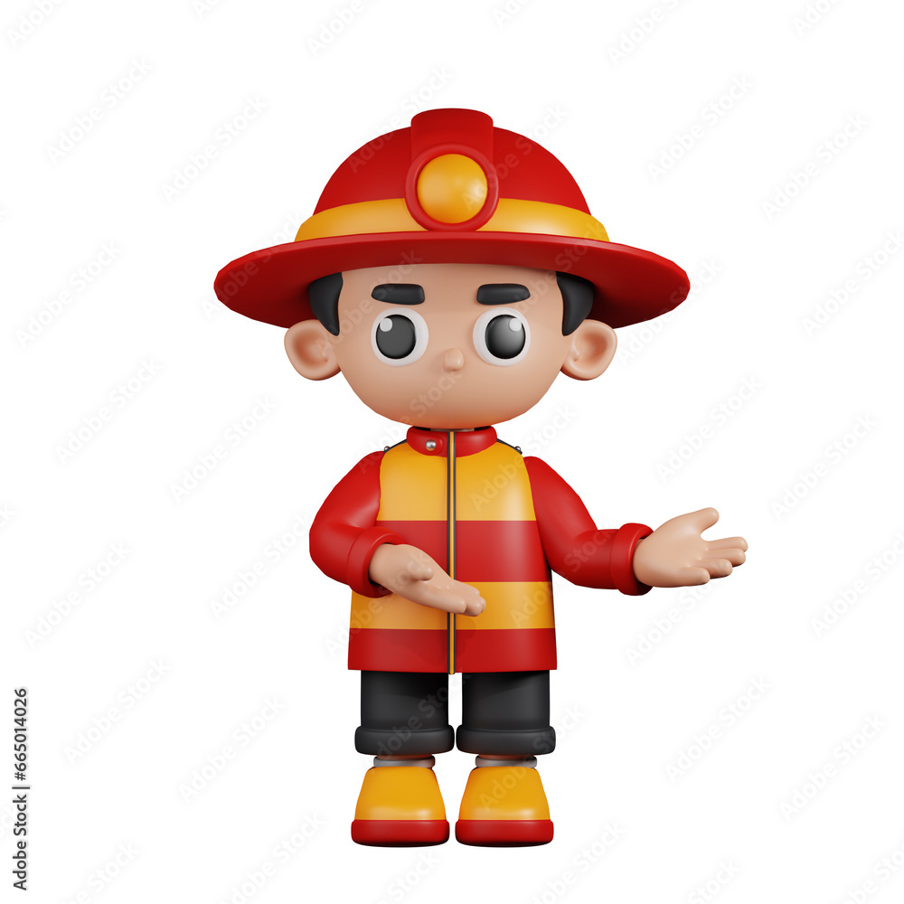 3d Character Firefighter Pointing To Something Pose. 3d render isolated on transparent backdrop. 3d Character Firefighter Pointing To Something Pose. 3d render isolated on transparent backdrop.
