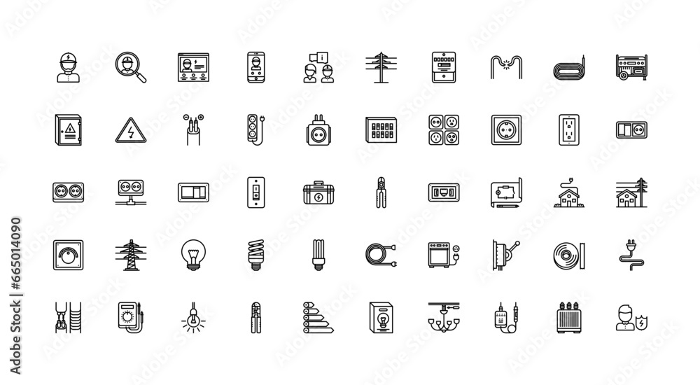 electrician icon set