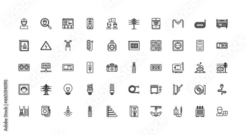 electrician icon set