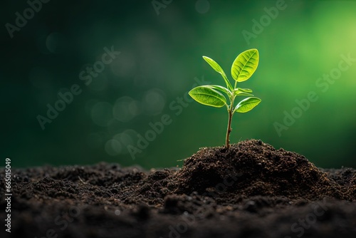 Tree in forest. Nurturing nature. Art of planting and growth. Seed to sprout. Journey of green life. Sustainable beginnings. Cultivating life in soil
