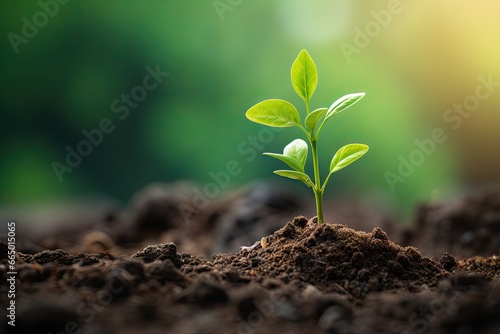 Tree in forest. Nurturing nature. Art of planting and growth. Seed to sprout. Journey of green life. Sustainable beginnings. Cultivating life in soil