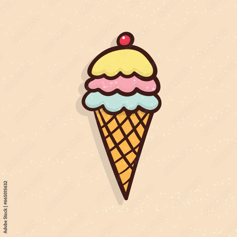 Summer Ice-Cream illustration.