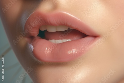 Close-up of Person s Mouth with Toothbrush