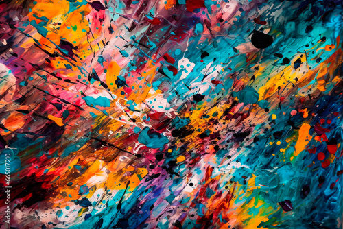 Abstract artwork, background, colorful painting of spots and splashes