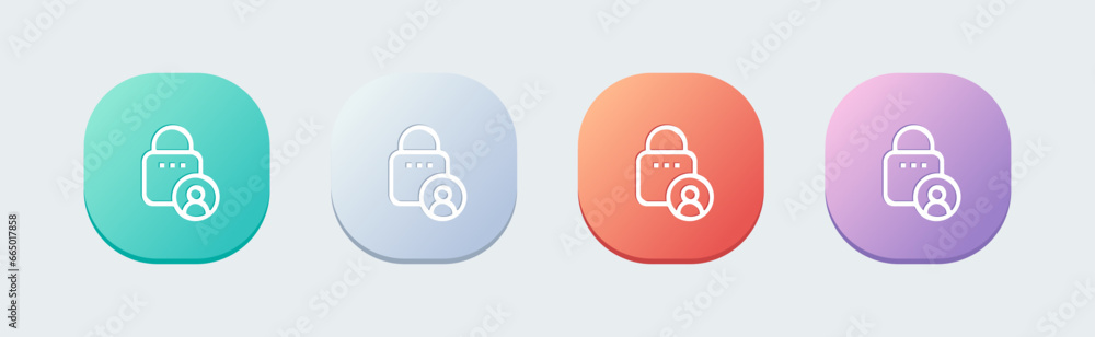 Access line icon in flat design style. Protection signs vector illustration. Access line icon in flat design style. Protection signs vector illustration.