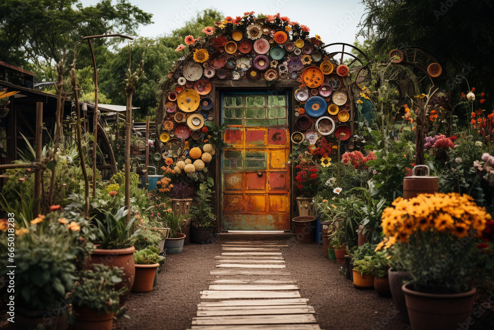 Photograph the sign surrounded by vibrant colors, perhaps in a garden with blooming flowers, adding a sense of positivity and vibrancy to the message. Photograph the sign surrounded by vibrant colors, perhaps in a garden with blooming flowers, adding a sense of positivity and vibrancy to the message.