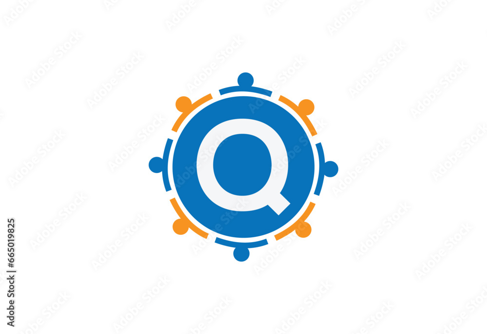Abstract Initial Letter Q Connecting People Logo. Abstract Initial Letter Q Connecting People Logo.