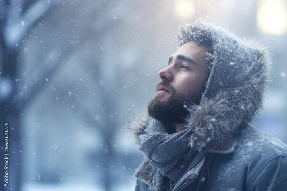 Bearded Man in Jacket and Scarf Bearded Man in Jacket and Scarf