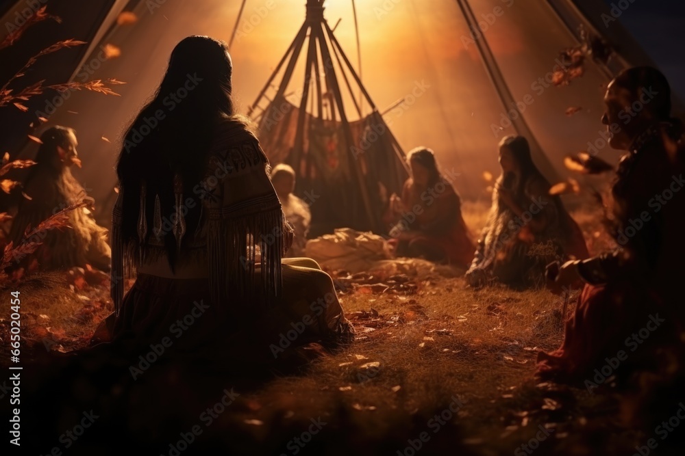 Group of People Sitting Around a Tent Group of People Sitting Around a Tent