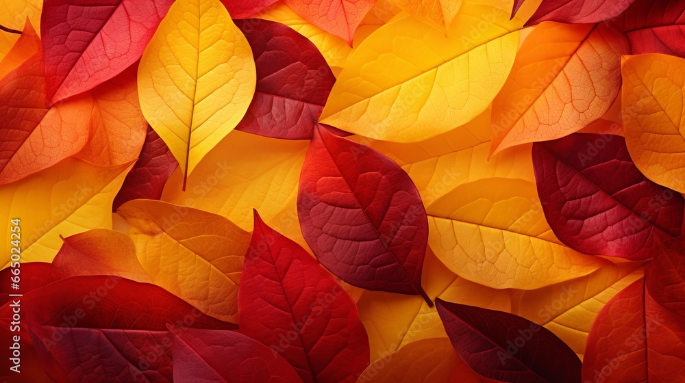 Vibrant Autumn Foliage: Seasonal Beauty in Red, Orange, and Gold - Closeup of Nature's Palette Vibrant Autumn Foliage: Seasonal Beauty in Red, Orange, and Gold - Closeup of Nature's Palette