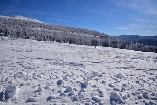 Krkonošská zima, sníh, mráz, sluníško photo