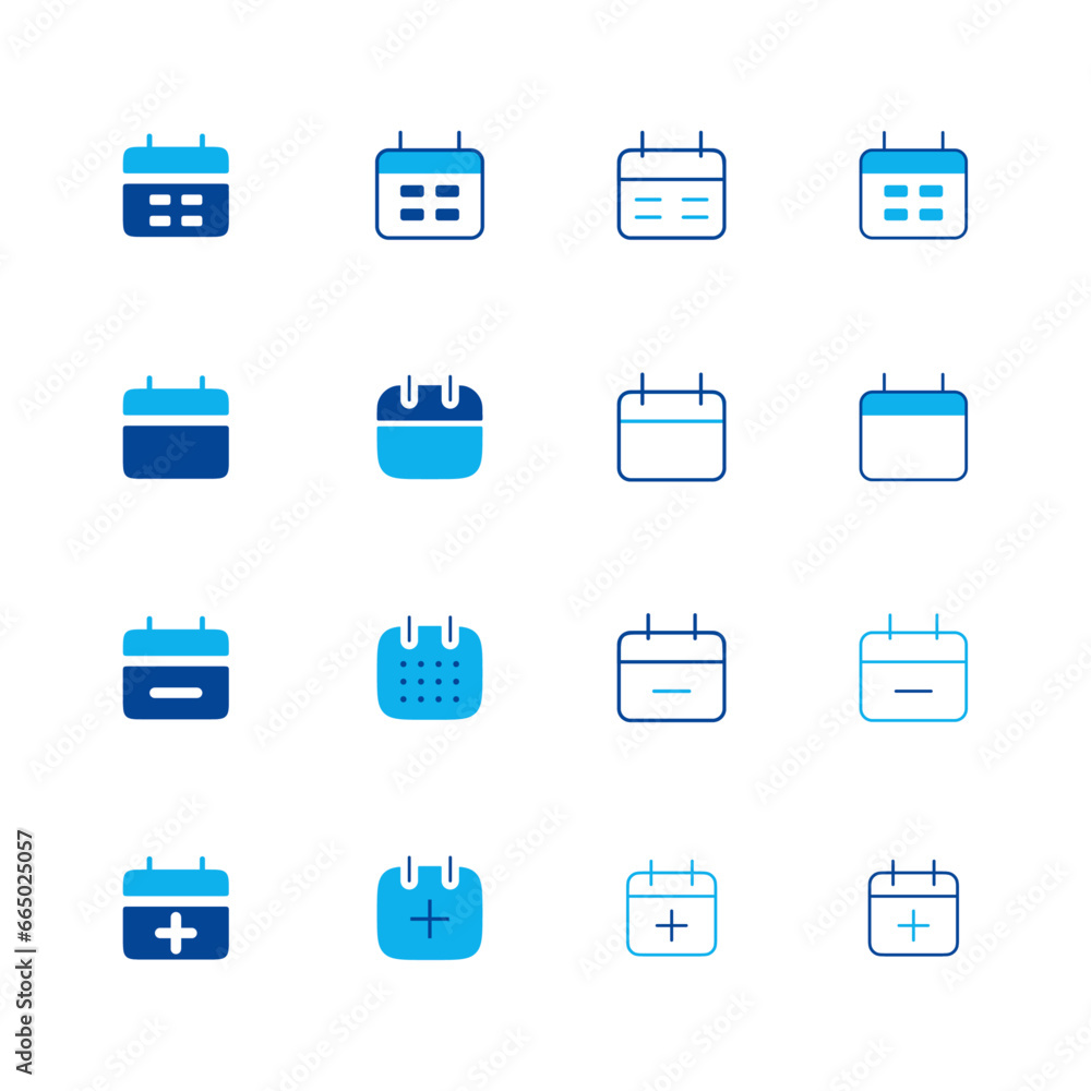 Calendar Icon collection. Set of calendar symbols. Meeting Deadlines
