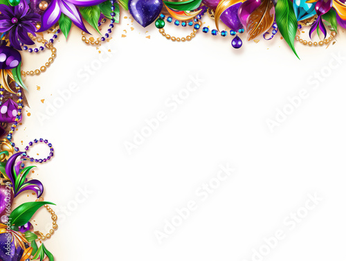 Mardi Gras or Carnival background with copy space photo