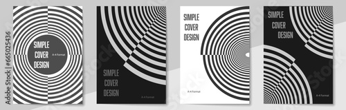 Geometric cover design templates A-4 format. Editable set of layouts for covers of books, magazines, notebooks, albums, booklets.