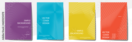 Geometric cover design templates A-4 format. Editable set of layouts for covers of books, magazines, notebooks, albums, booklets.