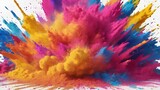 Colorful Flour Explosion Of Indian Holi Celebration
