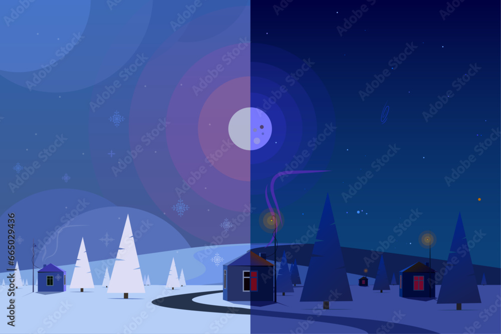 Winter landscape wallpaper. Editable vector illustration. Happy new year and christmas background. Season sale banner. Winter landscape wallpaper. Editable vector illustration. Happy new year and christmas background. Season sale banner.
