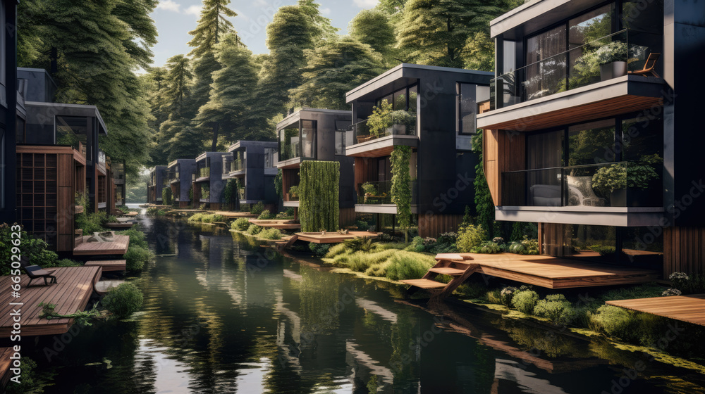 multistorey luxury homes in the outdoors
