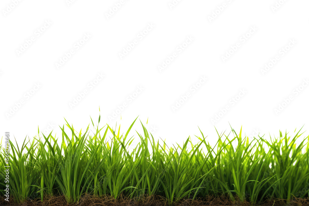 Fototapeta premium grass on banner isolated on white