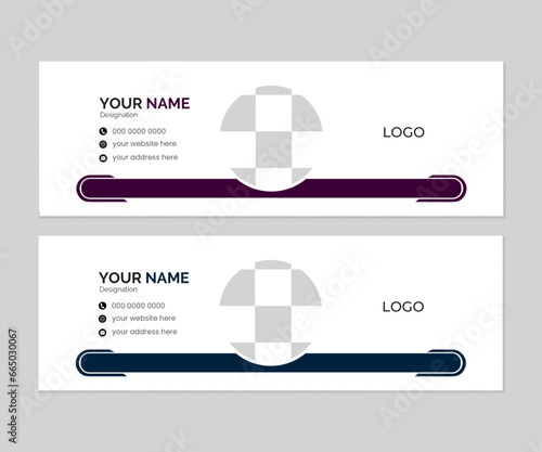Modern creative email signature design or email footer template, Clean and simple email signature template or email footer and personal social media cover page design, Business Email Signature Design 
