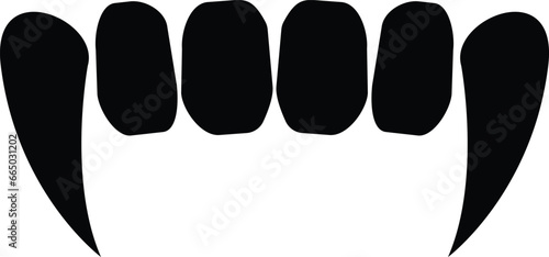 Vampire teeth icon. Fangs sign. Vampire fangs teeth symbol. flat style.