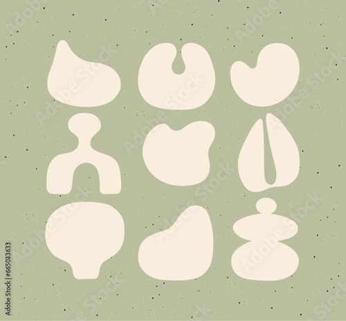 Obraz na płótnie Abstract art styled icons different shapes drawing on brown background w salonie