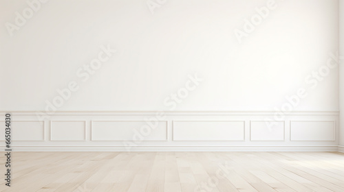 Room interior empty space background mock up, room walls and blank parquet floor