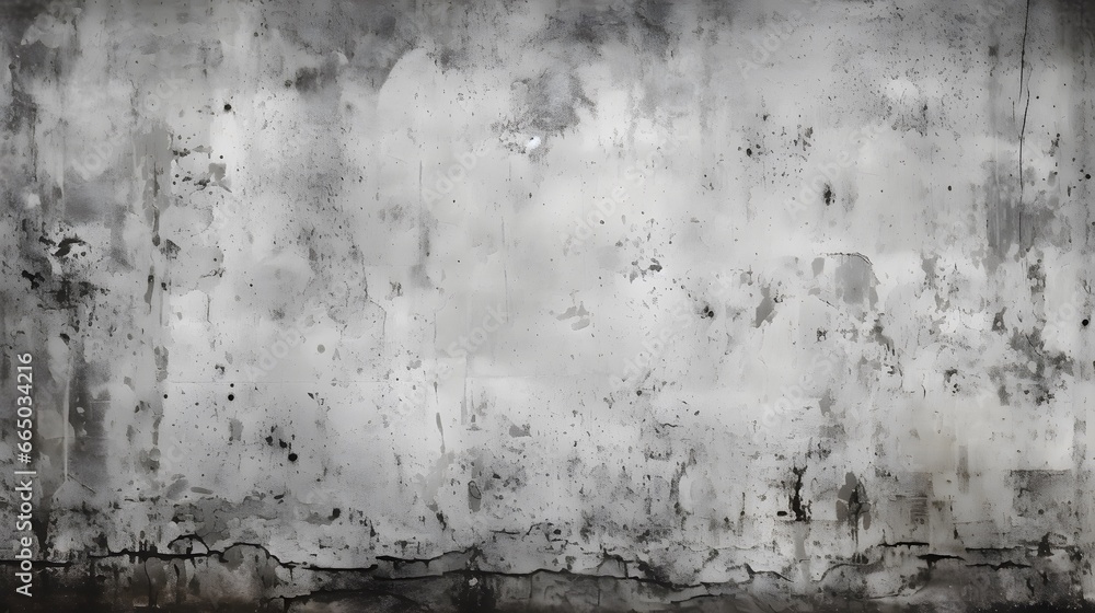 Fototapeta premium Urban Retro: Old Concrete Wall with Frostpunk Effect - Black and White Stock Photography
