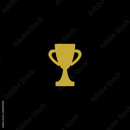 Champion cup gold  icon  for web design isolated on black background