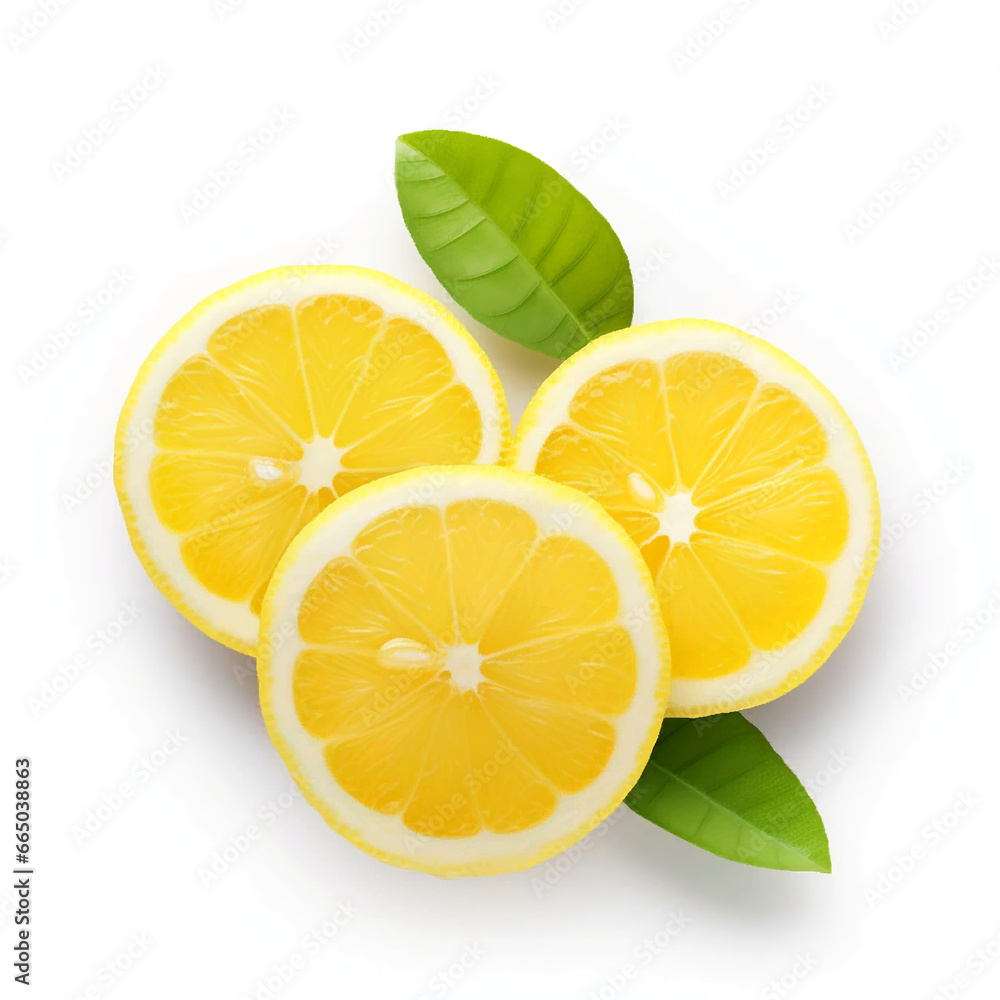 Sliced Lemon Half, AI Generated Sliced Lemon Half, AI Generated