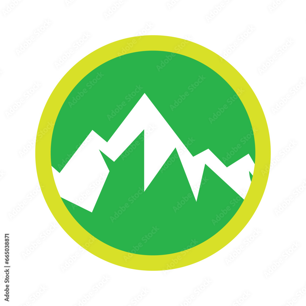 Mountain icon, vector, clip art, and symbol. Icon of mountain theme concept with a square shape. Mountain icon, vector, clip art, and symbol. Icon of mountain theme concept with a square shape.
