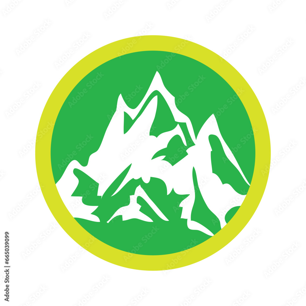 Mountain icon, vector, clip art, and symbol. Icon of mountain theme concept with a square shape. Mountain icon, vector, clip art, and symbol. Icon of mountain theme concept with a square shape.