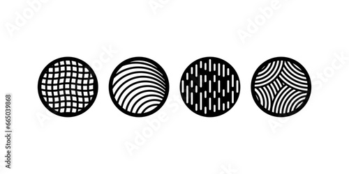 Set of decorative circle coaster for laser cutting. Round abstract geometric coaster card. Laser cut design.