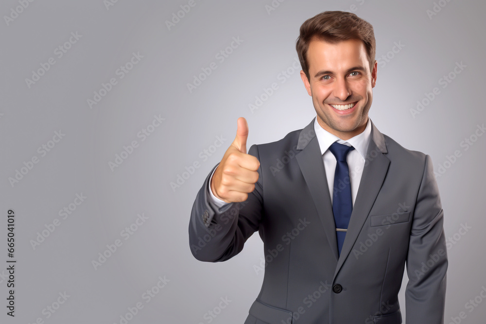VICTORY. SMILING PROFESSIONAL MANAGER HOLDING THUMBS UP. image created by legal AI VICTORY. SMILING PROFESSIONAL MANAGER HOLDING THUMBS UP. image created by legal AI