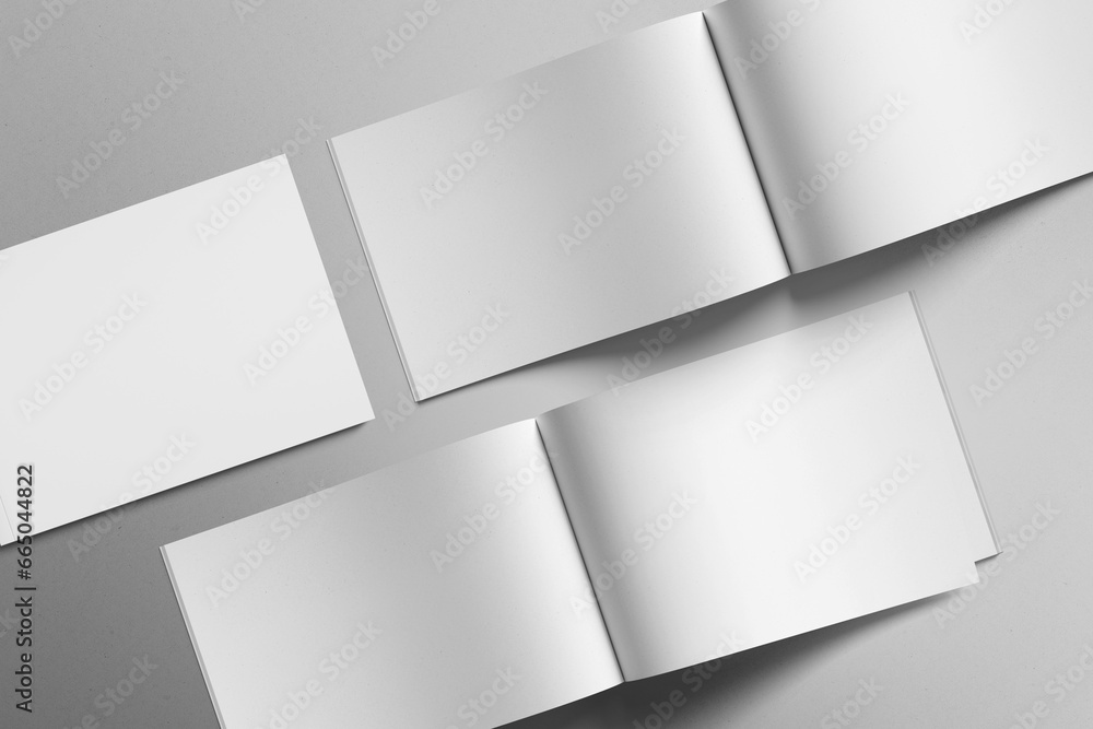 Realistic Magazine mockup on light grey background Realistic Magazine mockup on light grey background