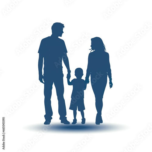 Silhouette of family isolated on white Parents with children © Wall Art Galerie